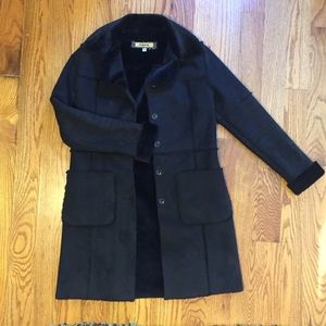Bebe Faux Fur Black Long Coat